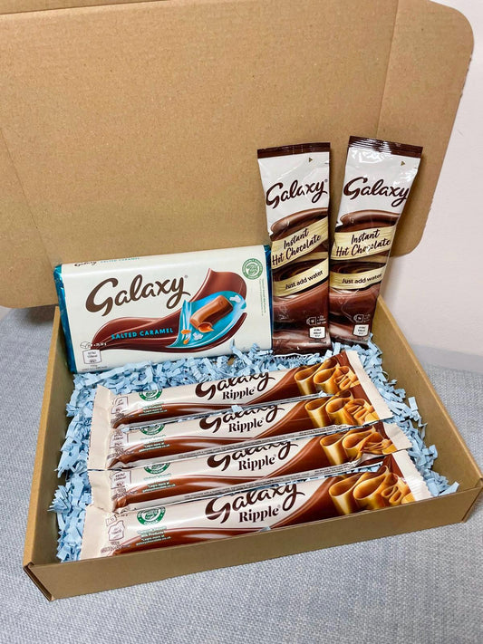 Galaxy Salted Caramel Chocolate Gift Box: Ripple, Smooth Milk & Hot Chocolate