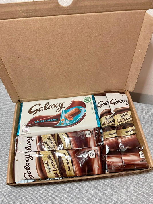 Galaxy Hot Chocolate & Salted Galaxy Chocolate Gift Box: Letterbox Treat Box