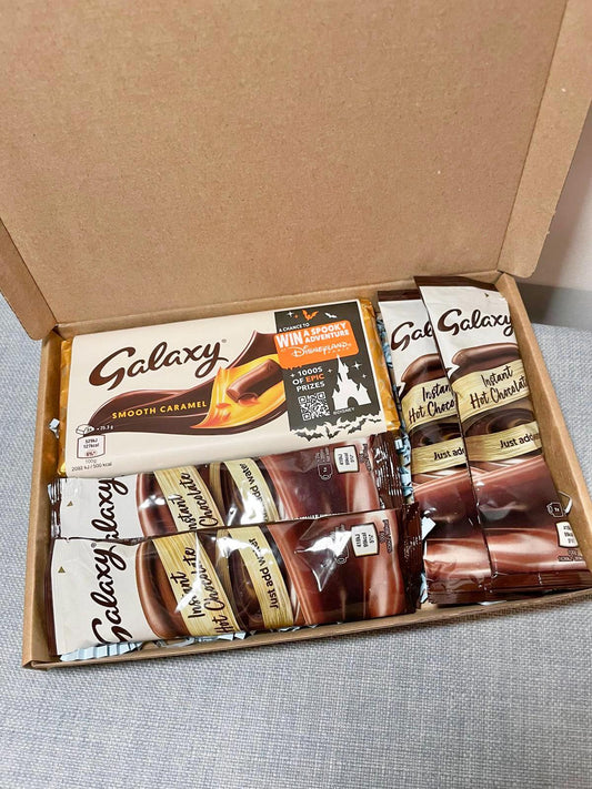 Galaxy Hot Chocolate & Galaxy Caramel Chocolate Gift Box: Letterbox Treat Box