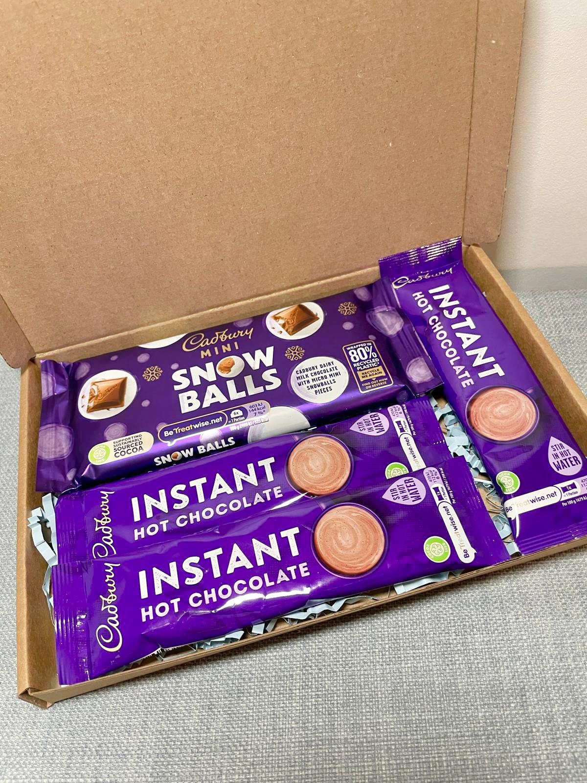 Cadbury Snow Balls & Hot Chocolate Gift Box | Christmas Chocolate Gift | Winter Warmer | Stocking Filler | Secret Santa Gift