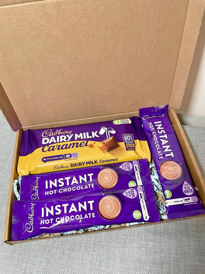 Cadbury Caramel & Hot Chocolate Gift Box | Chocolate Lover Gift | Cosy Night In Treat Box | Cadbury Treat Set | Letterbox Gift Box