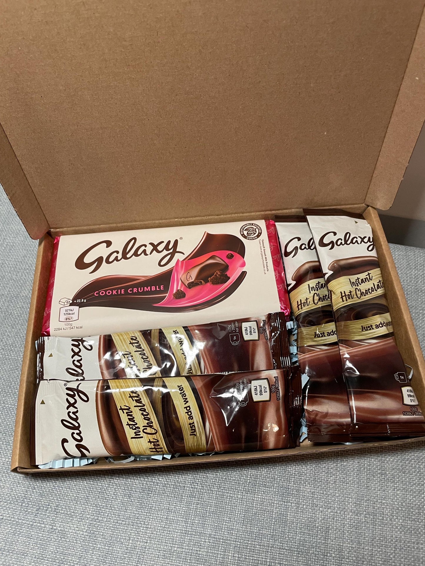 Galaxy Chocolate & Hot Chocolate Letterbox Gift Box UK | Postal Chocolate Gift with Personalised Card | Birthday Thank You Gift - Giftley