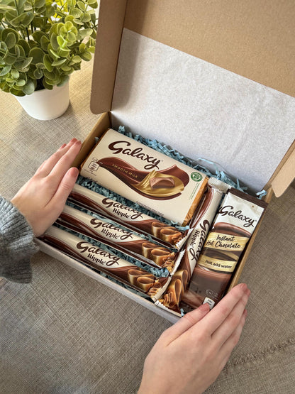 Galaxy Ripple & Smooth Chocolate Gift Box UK | Postal Chocolate | Hot Chocolate Gift with Personalised Card | Birthday Thank You Gift - Giftley