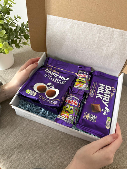 Cadbury Chocolate Gift Box UK | Postal Chocolate & Hot Chocolate Gift with Personalised Card | Birthday Thank You Gift - Giftley