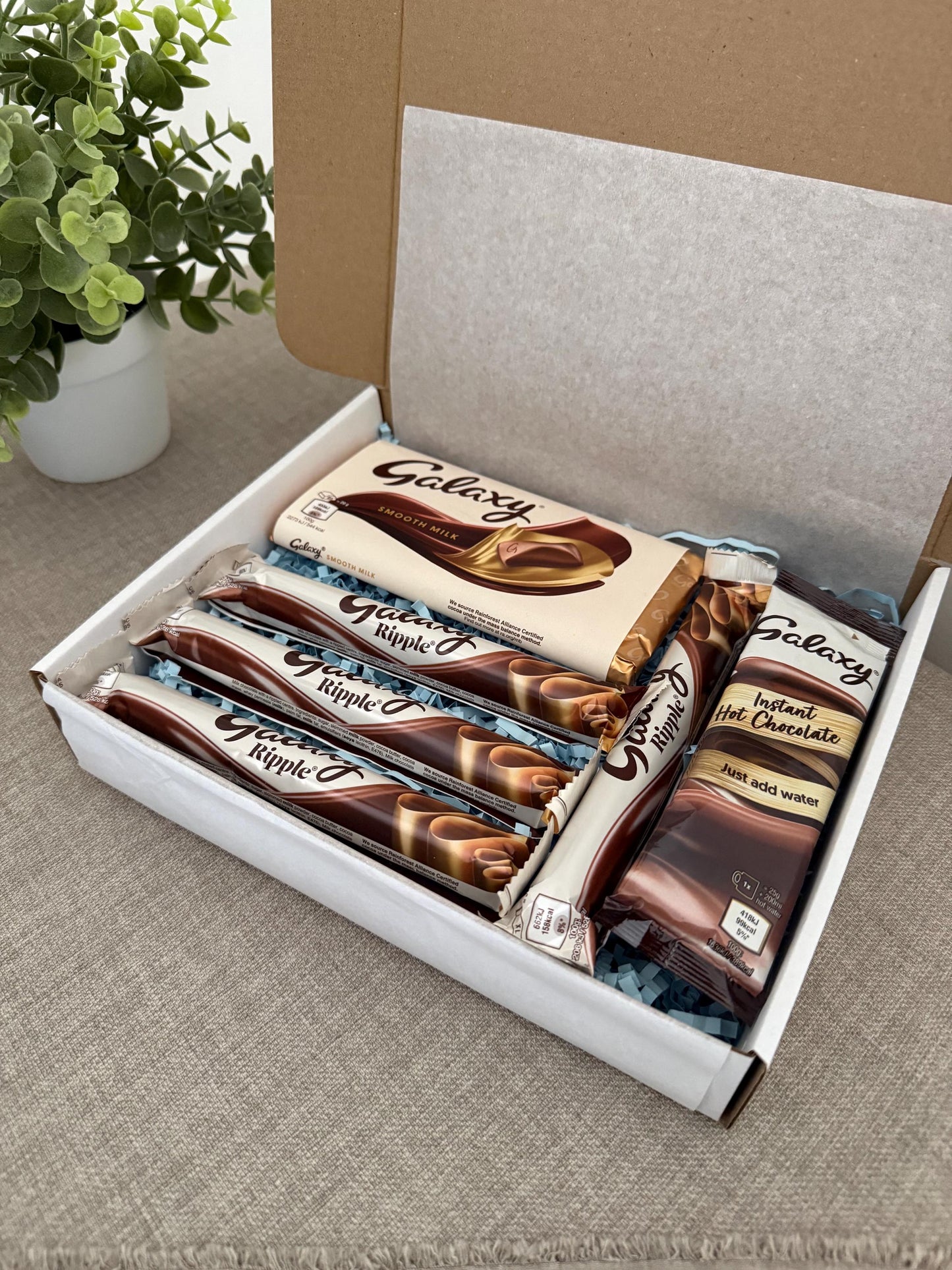 Galaxy Ripple & Smooth Chocolate Gift Box UK | Postal Chocolate | Hot Chocolate Gift with Personalised Card | Birthday Thank You Gift - Giftley