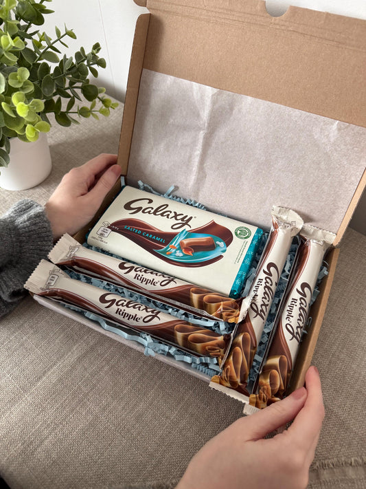 Galaxy Salted Caramel & Ripple Letterbox Gift Box UK | Postal Chocolate Gift with Personalised Card | Birthday Thank You Gift