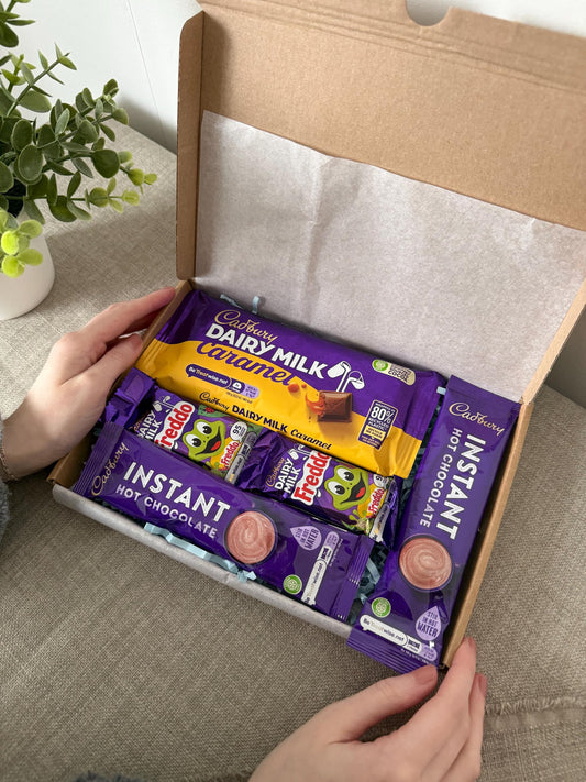 Cadbury Caramel & Freddo Letterbox Gift Box UK | Postal Chocolate | Hot Chocolate Gift with Personalised Card | Birthday Thank You Gift