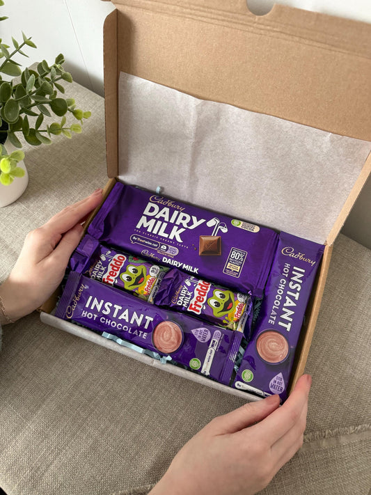 Cadbury Freddo Letterbox Gift Box UK | Postal Chocolate & Hot Chocolate Gift with Personalised Card | Birthday Thank You Gift