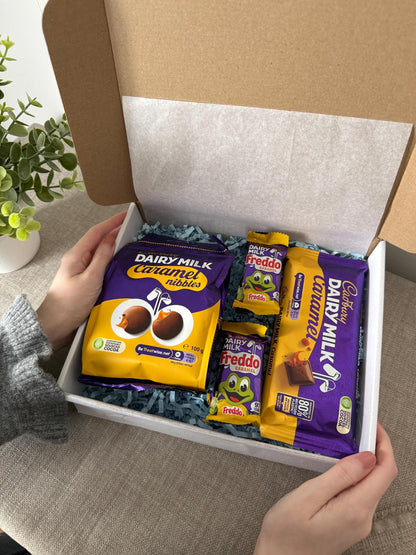 Cadbury Caramel Chocolate Gift Box UK | Postal Chocolate | Freddo Gift with Personalised Card | Birthday Thank You Gift - Giftley