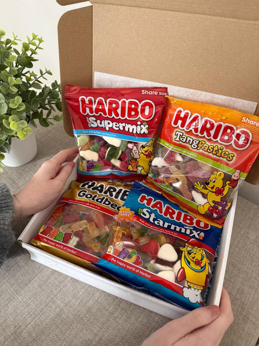 Haribo Selection Gift Box UK | Postal Sweets & Candy Gift with Personalised Card | Birthday Thank You Gift - Giftley