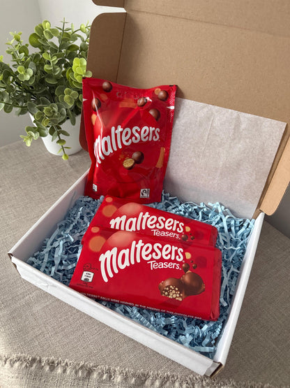 Maltesers Chocolate Gift Box UK | Teasers & Sharing Bag Postal Chocolate Gift with Personalised Card | Birthday Thank You Gift - Giftley
